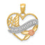 14k Two-tone w/White Rhodium #1 GRANDMA Heart Pendant