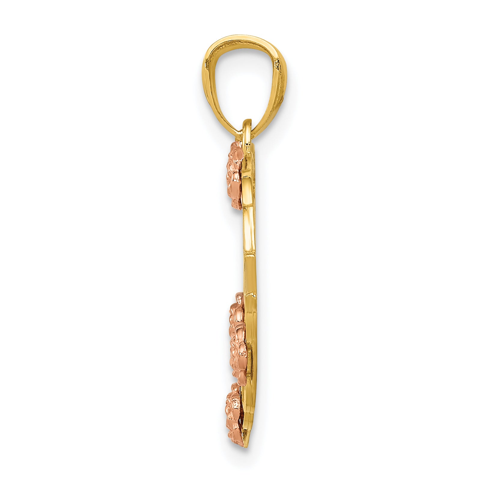 14K Two-Tone Gold Grandma Heart Pendant with White Rhodium Accents Secondary image