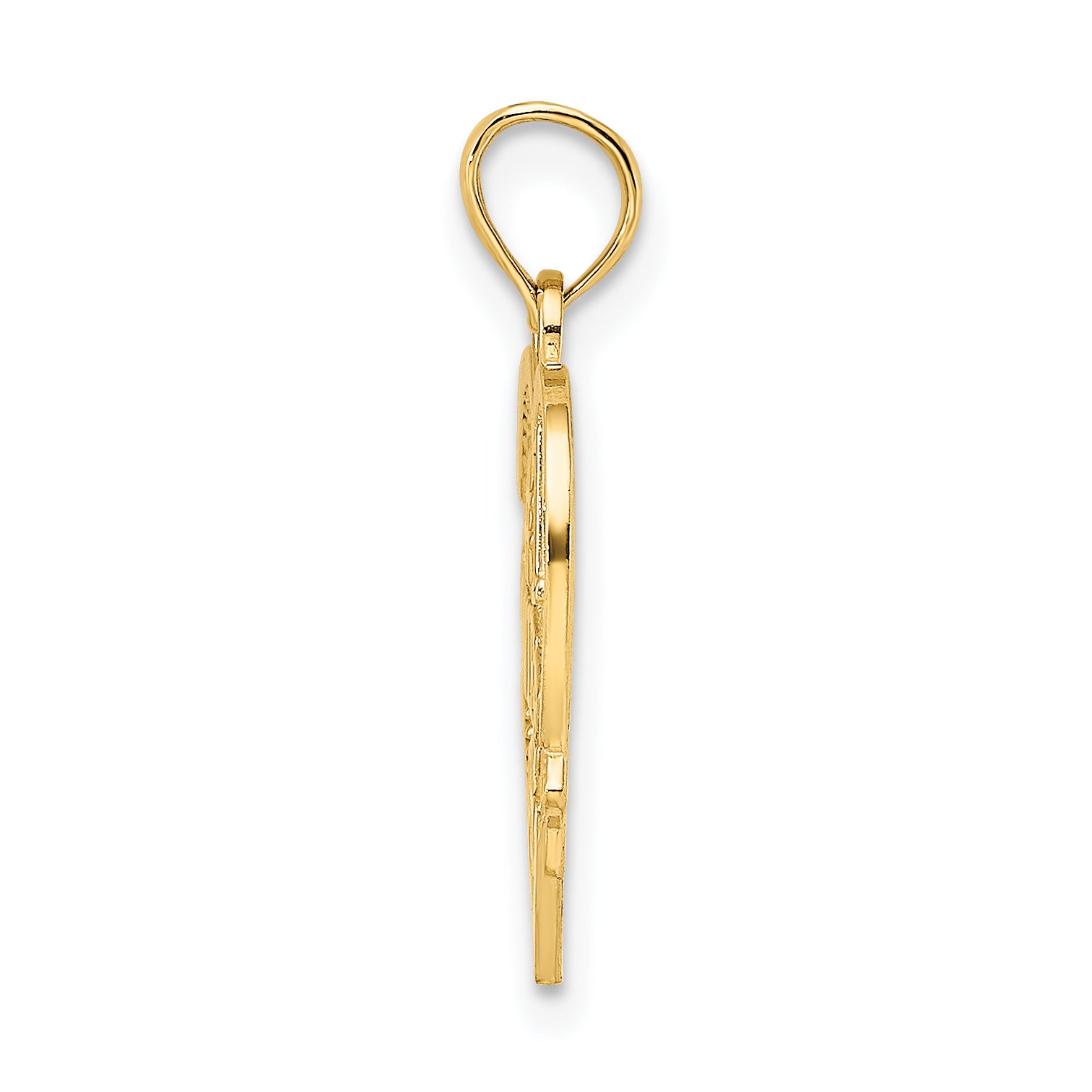 14K Gold #1 Wife Heart Charm with Textured Back Elegant Gift Secondary image