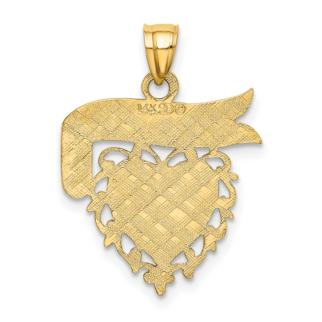 14k DADDYS GIRL Heart Pendant