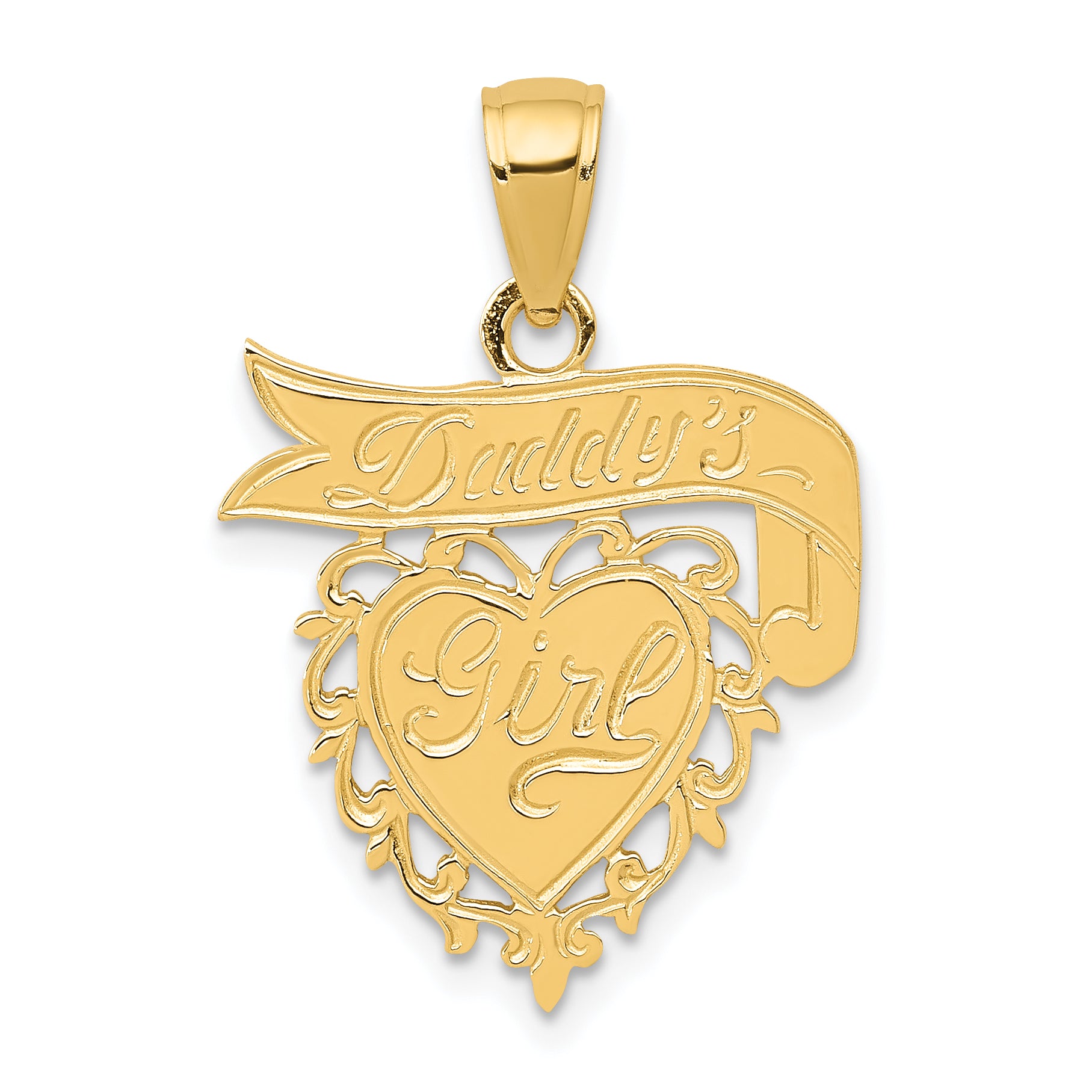 14k DADDYS GIRL Heart Pendant Main image