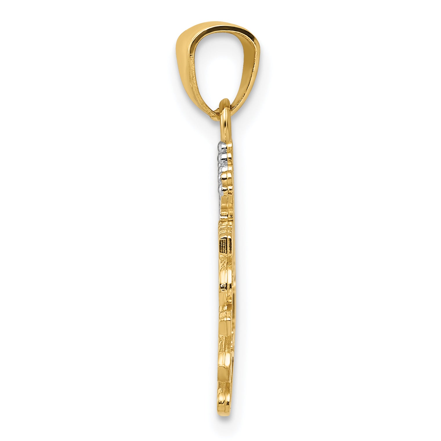 14K Gold & Rhodium DADDY'S PRINCESS Pendant with White Accents Casted, Solid Design Secondary image