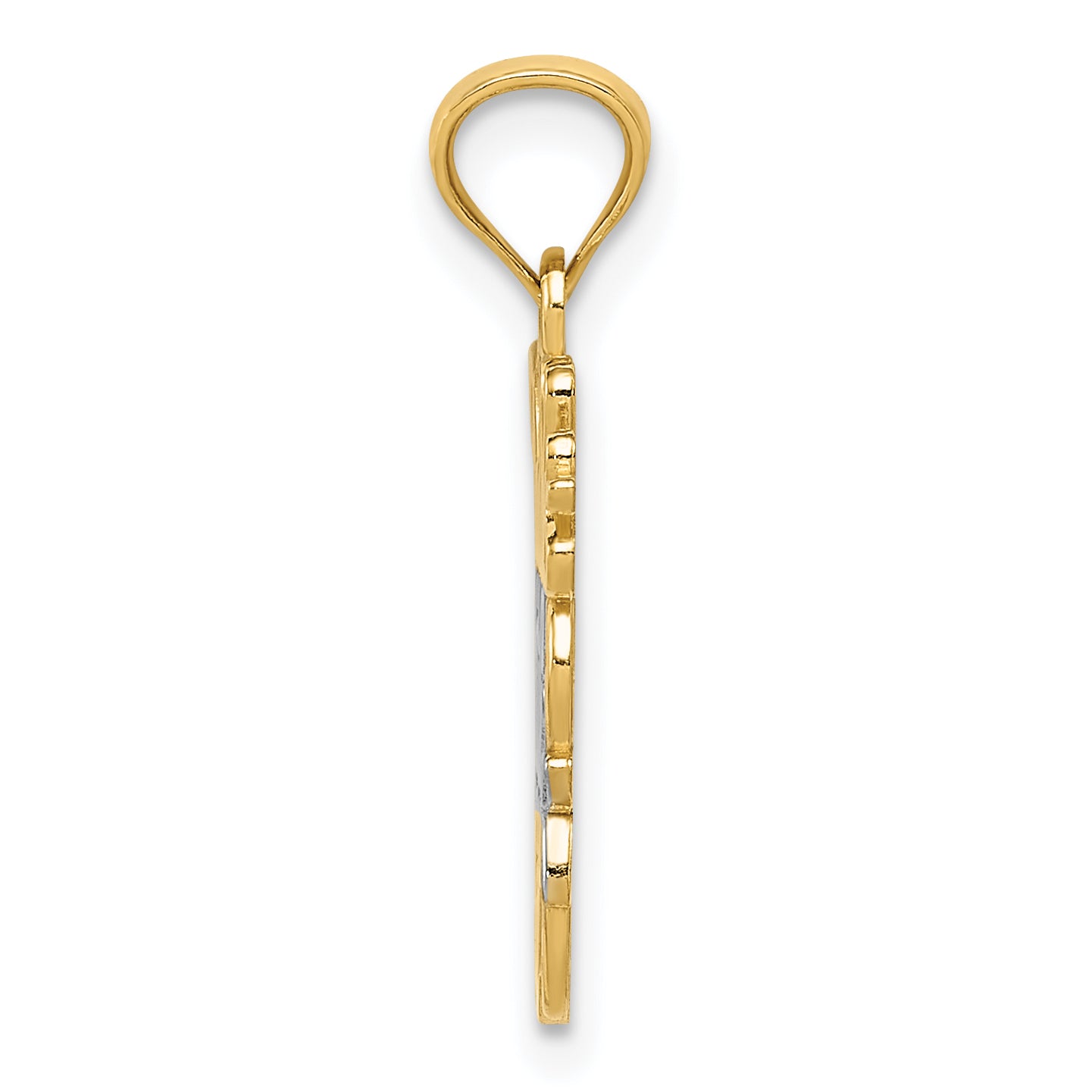 14K Gold & Rhodium DADDY'S LITTLE GIRL Pendant with White Accents Secondary image