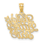 14K Gold & Rhodium DADDY'S LITTLE GIRL Pendant with White Accents