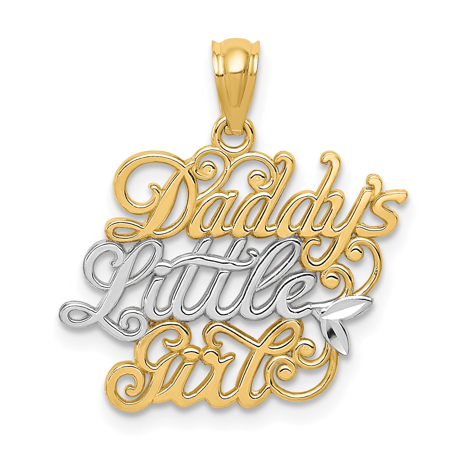 14k and Rhodium DADDYS LITTLE GIRL Pendant Main image