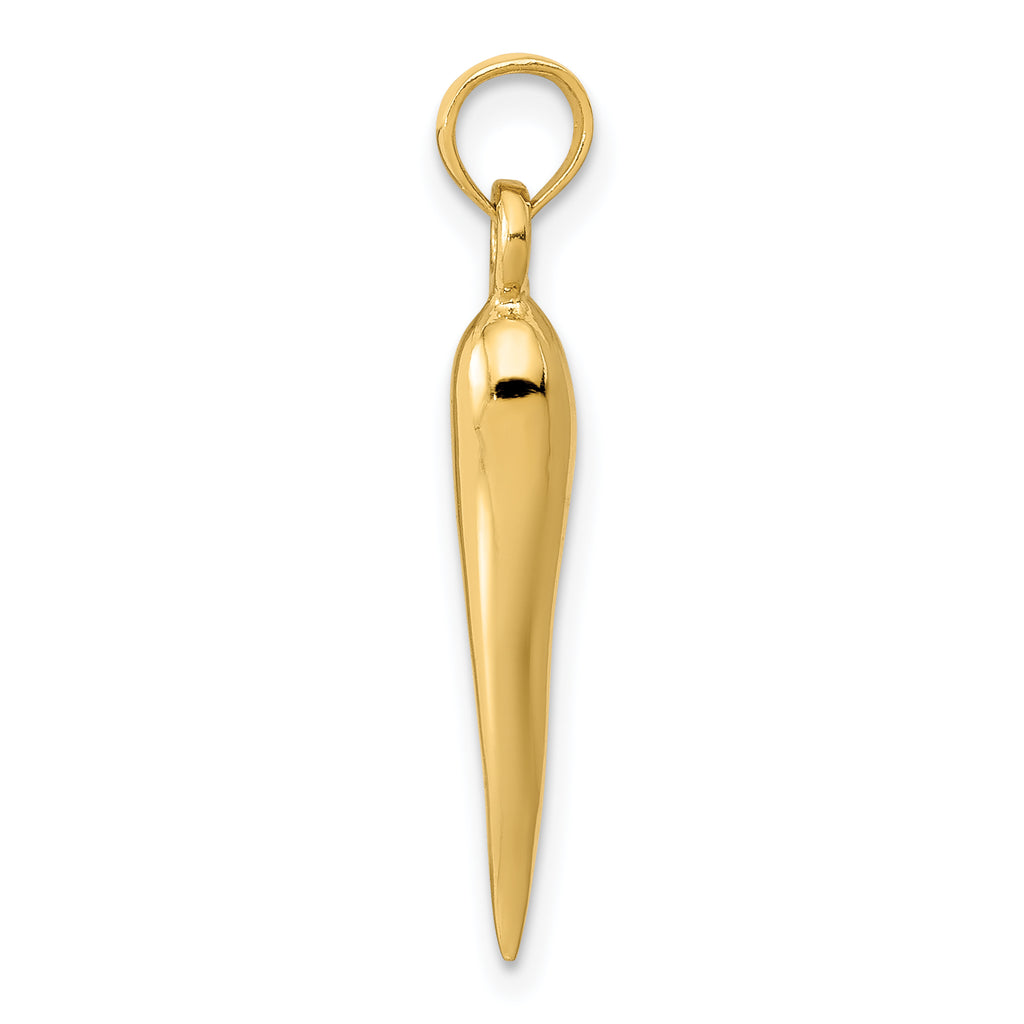 Italian Horn Pendant in 14K Yellow Gold