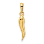 Italian Horn Pendant in 14K Yellow Gold