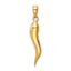 14k Large 3D Italian Horn Pendant