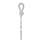 14K White Gold Trinity Clover Pendant with Polished Rhodium Finish