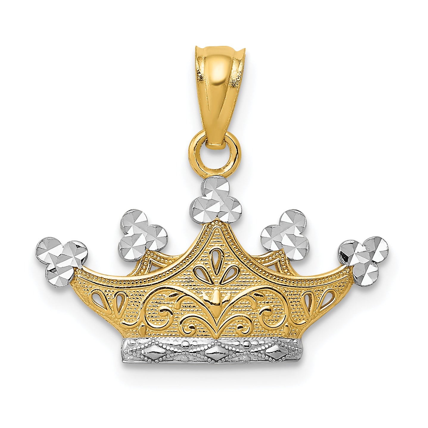 14k and Rhodium Crown Pendant Main image