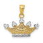 14k and Rhodium Crown Pendant