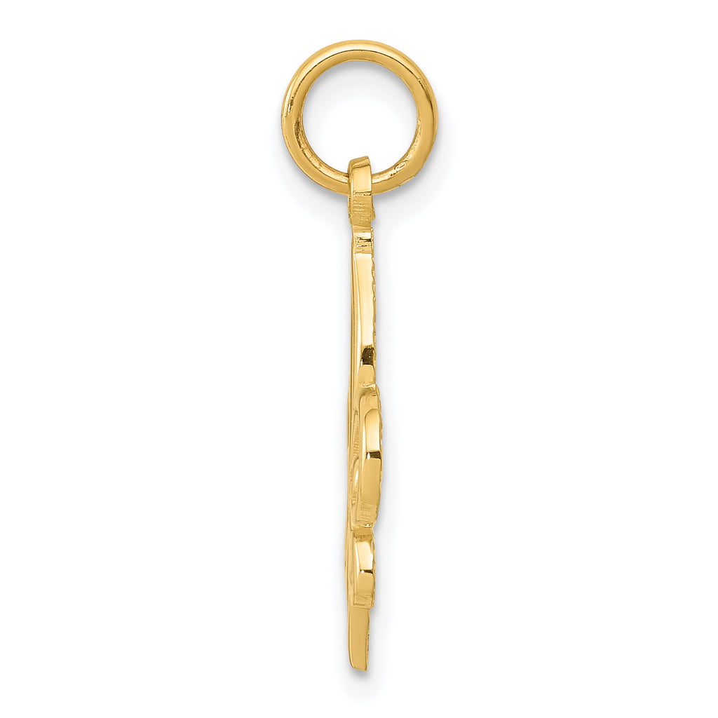 14K Gold Fleur De Lis Charm with Polished Finish Elegant Design