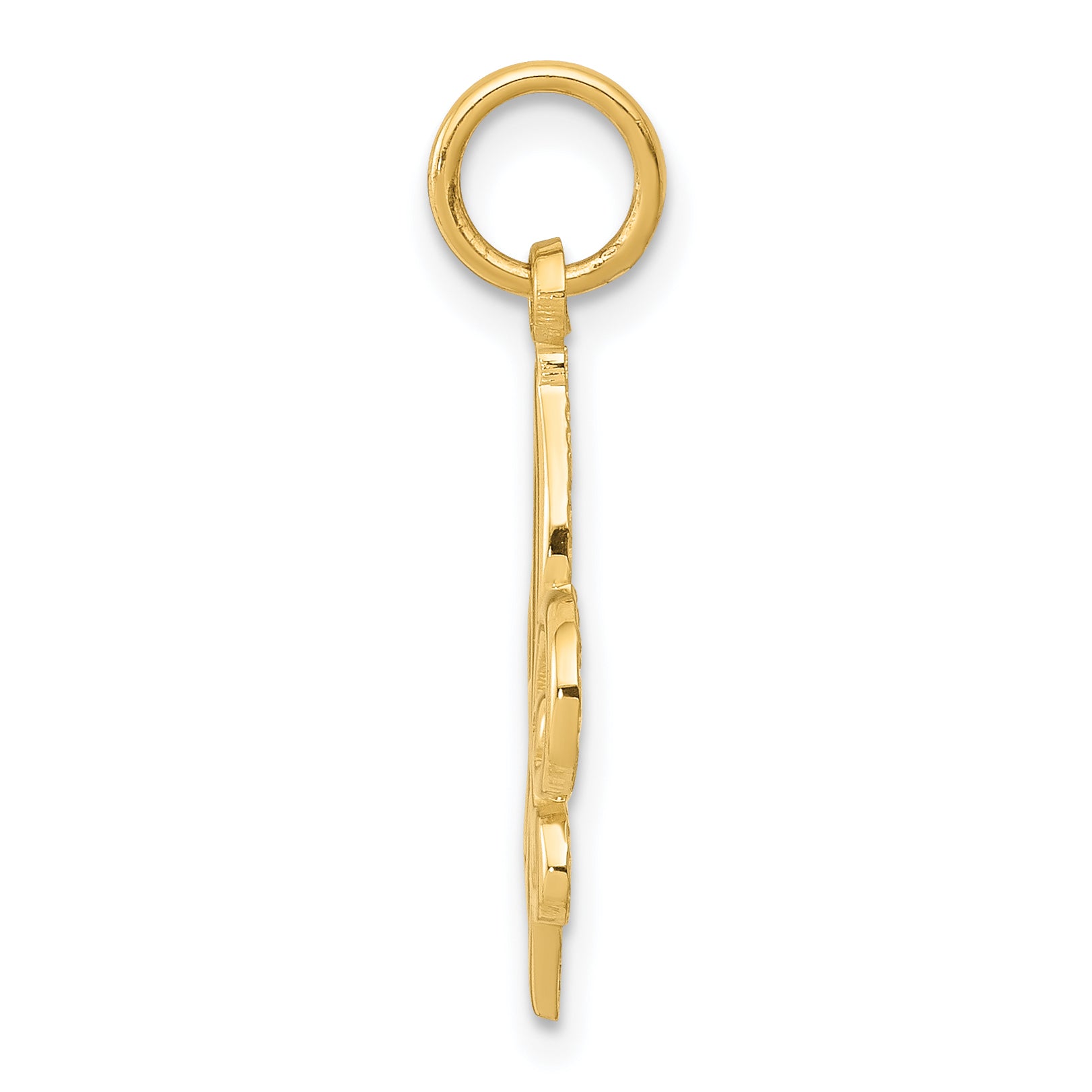14K Gold Fleur De Lis Charm with Polished Finish Elegant Design