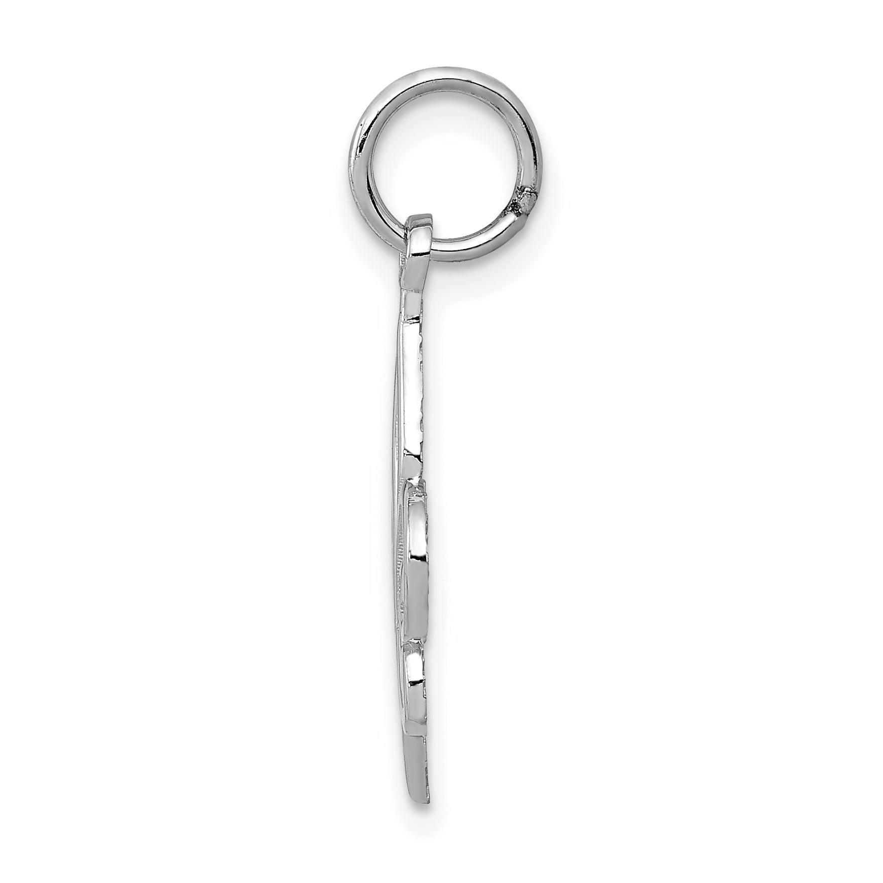 14k White Gold Polished Fleur De Lis Charm with Rhodium Finish Elegant and Timeless Secondary image