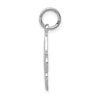 14k White Gold Polished Fleur De Lis Charm with Rhodium Finish Elegant and Timeless