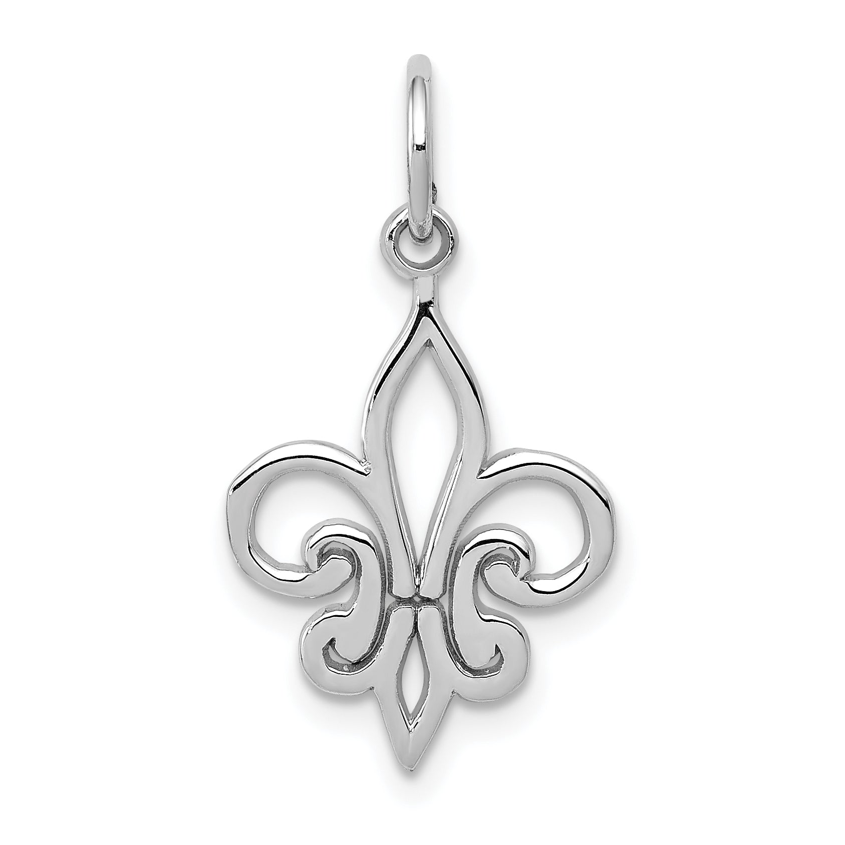 14k White Gold Fleur De Lis Charm Main image