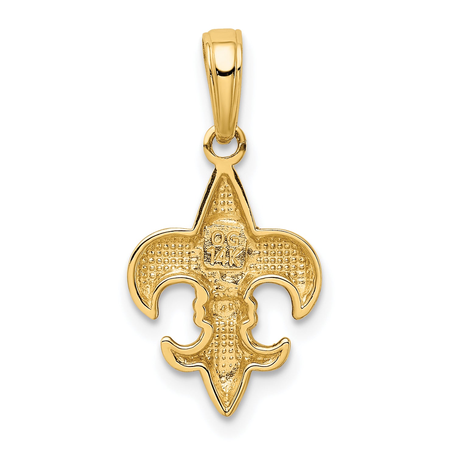 14K Gold Fleur-De-Lis Pendant with Polished Finish Elegant and Timeless
