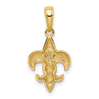 14K Gold Fleur-De-Lis Pendant with Polished Finish Elegant and Timeless