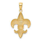 14K Gold Fleur-De-Lis Pendant for Men with Polished Finish
