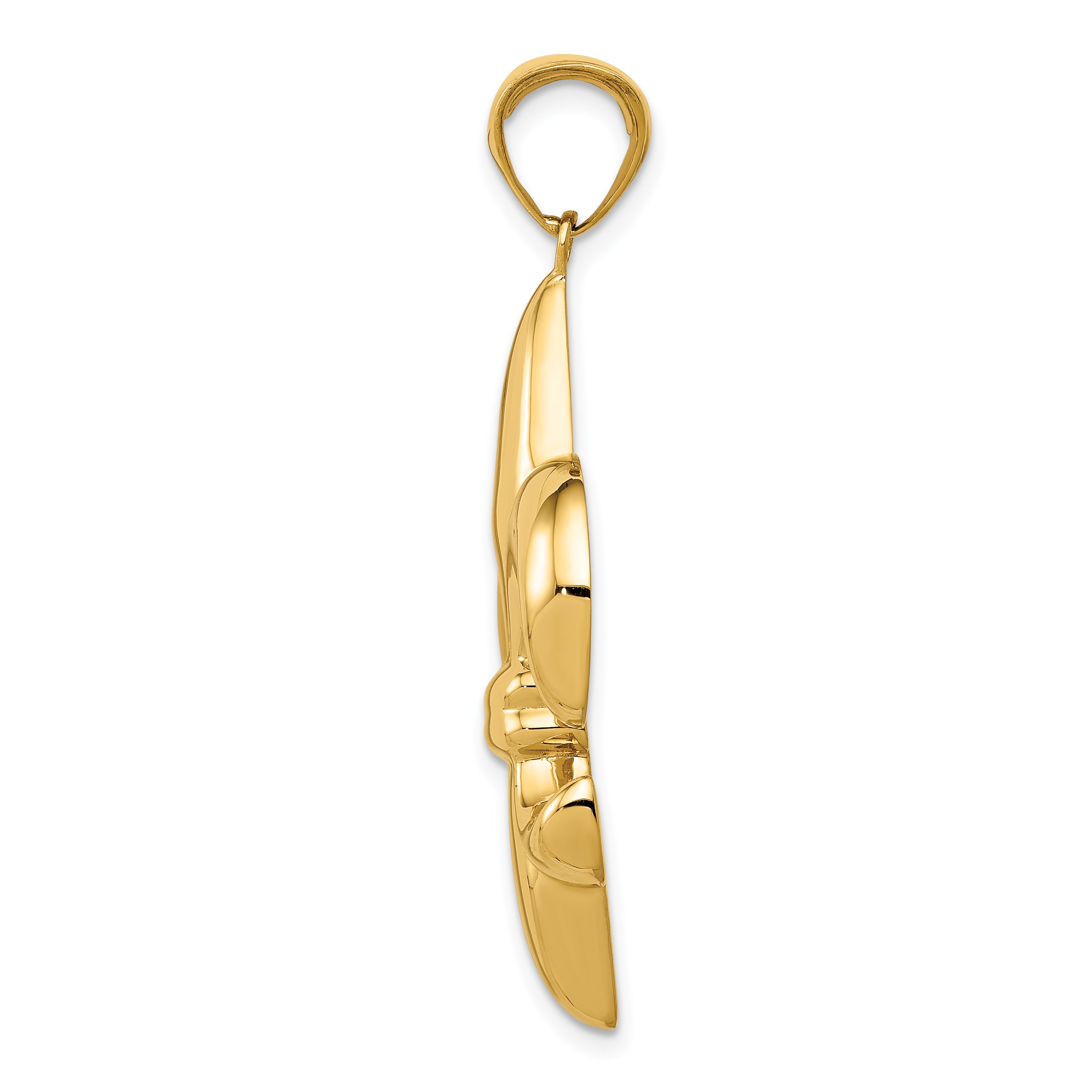 14K Gold Fleur-De-Lis Pendant with Polished Finish  Elegant and Solid Design Secondary image