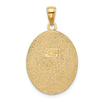 14K Gold Fleur-De-Lis Oval Pendant for Men Polished, Detailed Design