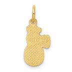 14K Gold Money Bag Charm with Polished Finish and Textured Detail