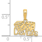 14K Gold Las Vegas Dice Pendant with Polished Finish, Solid Design