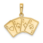 14k Aces Playing Cards Pendant