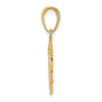 14K Gold Cable Car Pendant with Polished Finish and Solid Design
