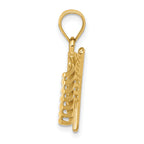 14K Gold American Flag Pendant for Men Polished, Solid, Textured Design