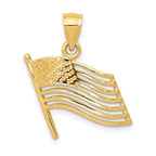 14K American Flag Pendant