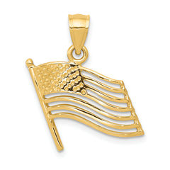 14K American Flag Pendant