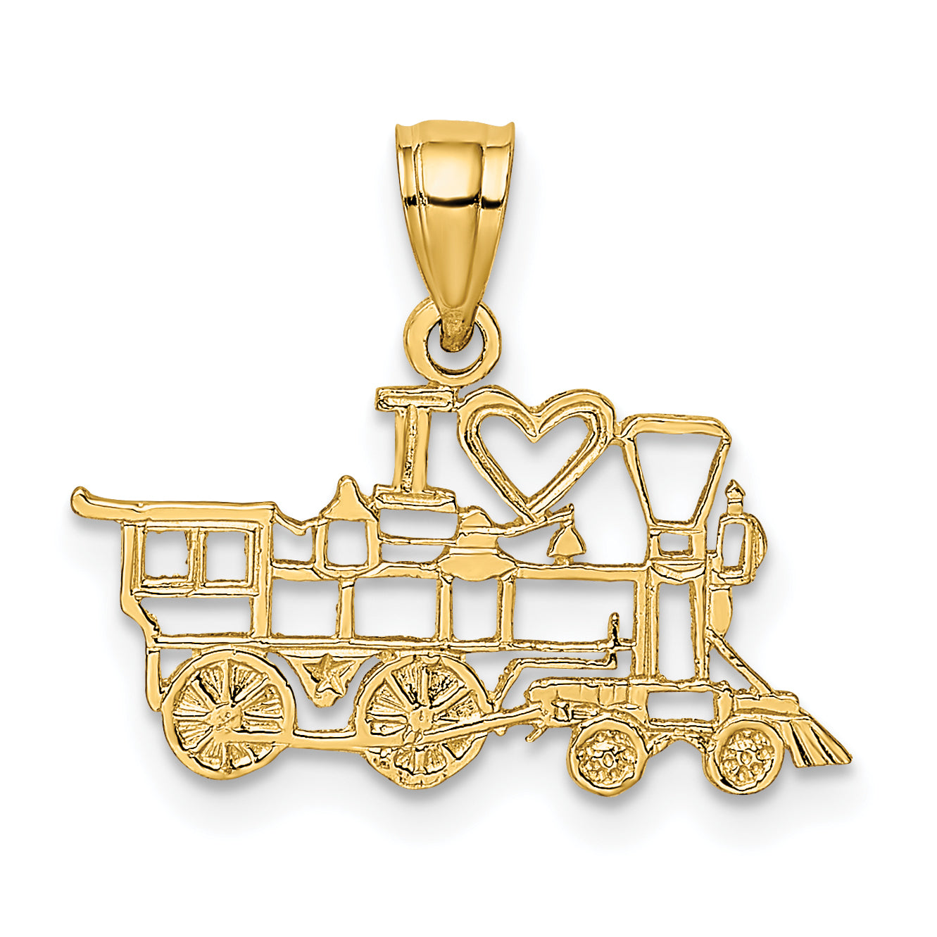 14k I LOVE TRAINS Charm Main image
