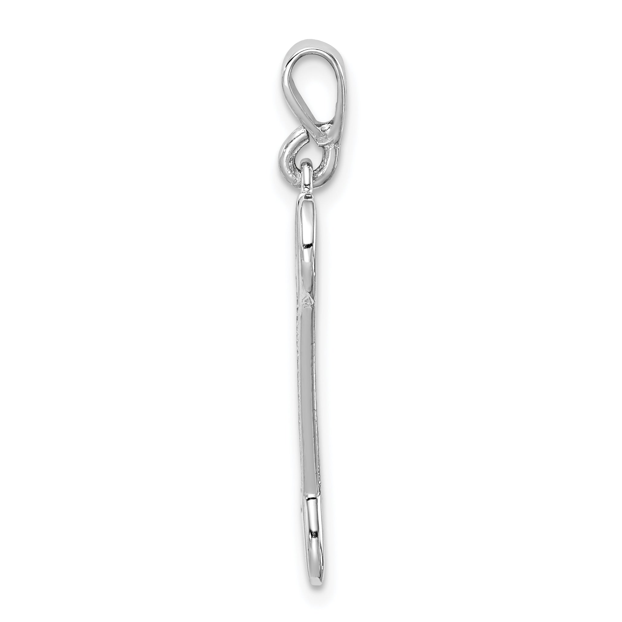 14K White Gold 3D Wrench Pendant with Rhodium Finish for Men Secondary image