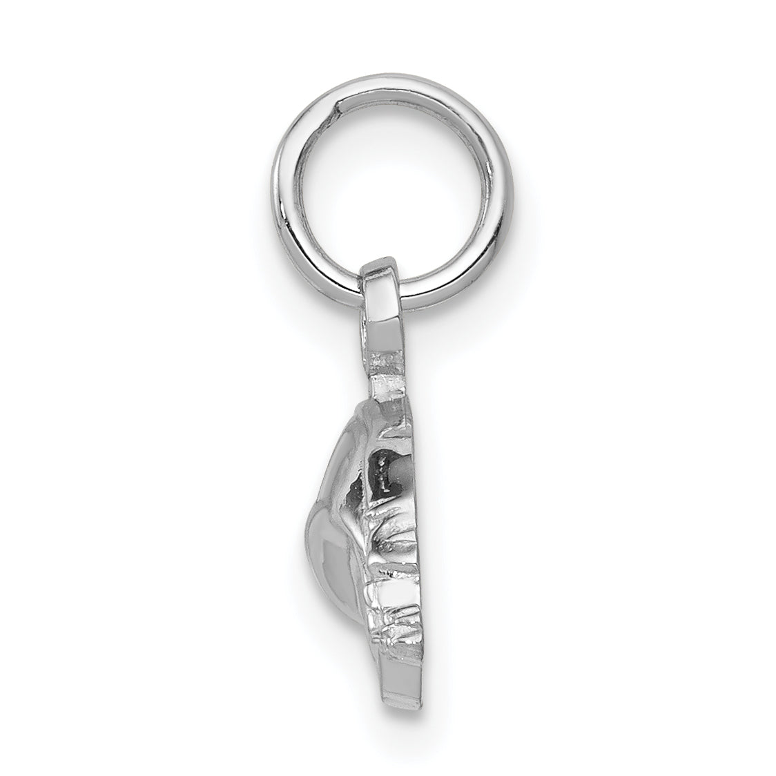 14K White Gold Car Charm with Polished Rhodium Finish for Men