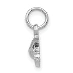 14K White Gold Car Charm with Polished Rhodium Finish for Men