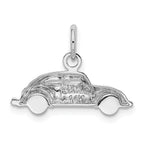 14K White Gold Car Charm with Polished Rhodium Finish for Men