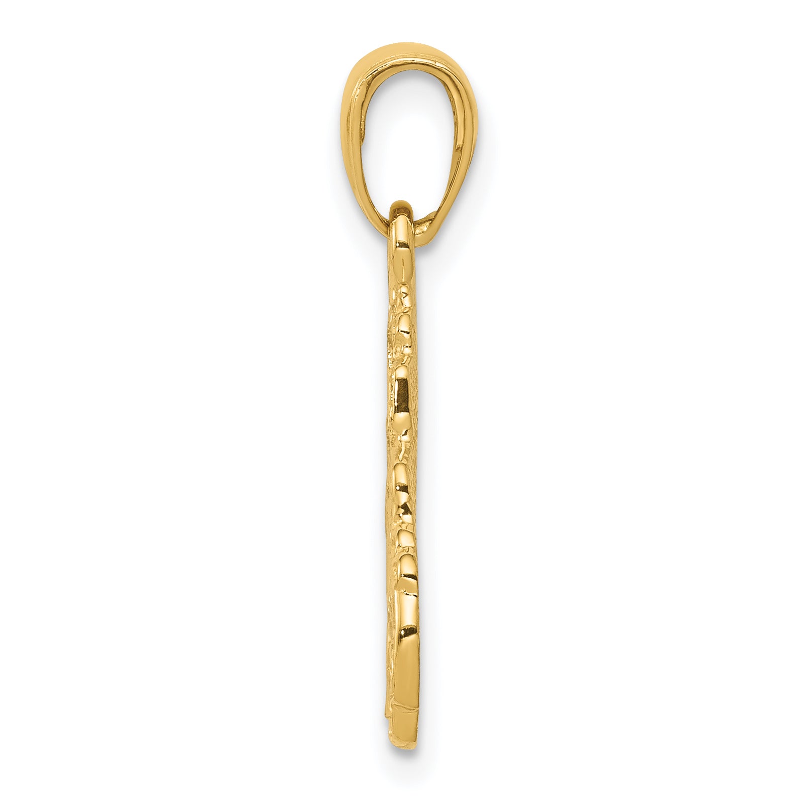 14K Gold Truck Cab Pendant for Men with Polished Textured Finish