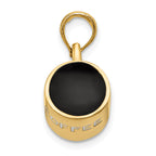 14K Gold 3D Enameled Coffee Cup Pendant with Polished Finish