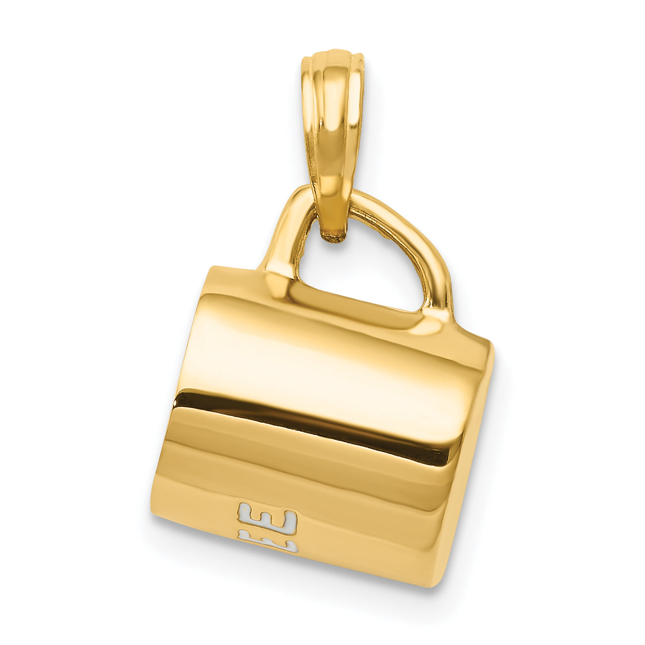 14K 3D Enameled Coffee Cup Pendant Main image