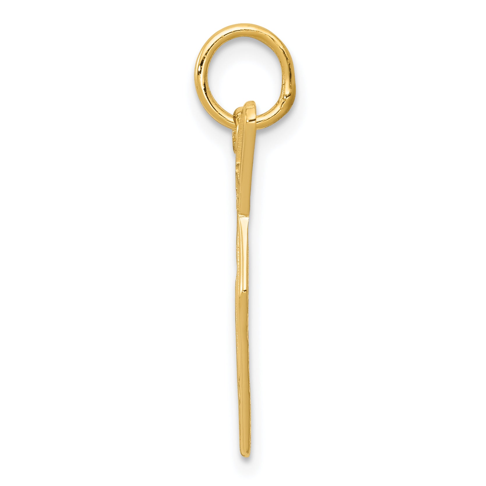 14K Gold Brick Trowel Charm with Polished Finish and Textured Detail Secondary image