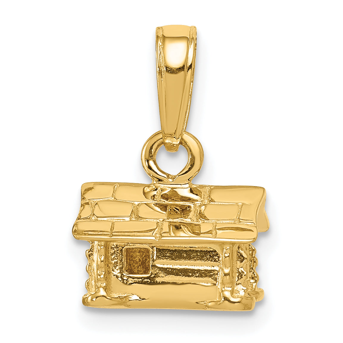 14k 3-D Log Cabin Pendant Main image