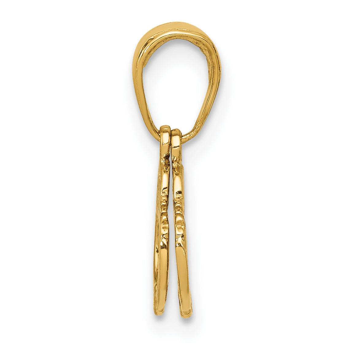 14K Gold Polished Handcuffs Pendant with Moveable 2-Piece Design Secondary image