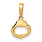14K Gold Polished Handcuffs Pendant with Moveable 2-Piece Design