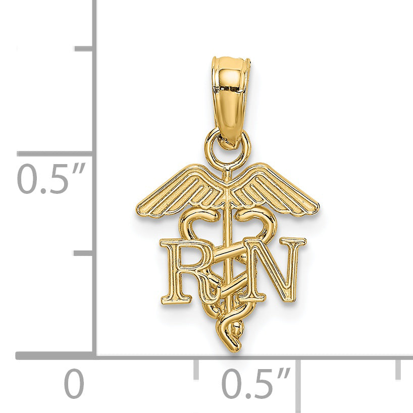 14K RN Caduceus Charm