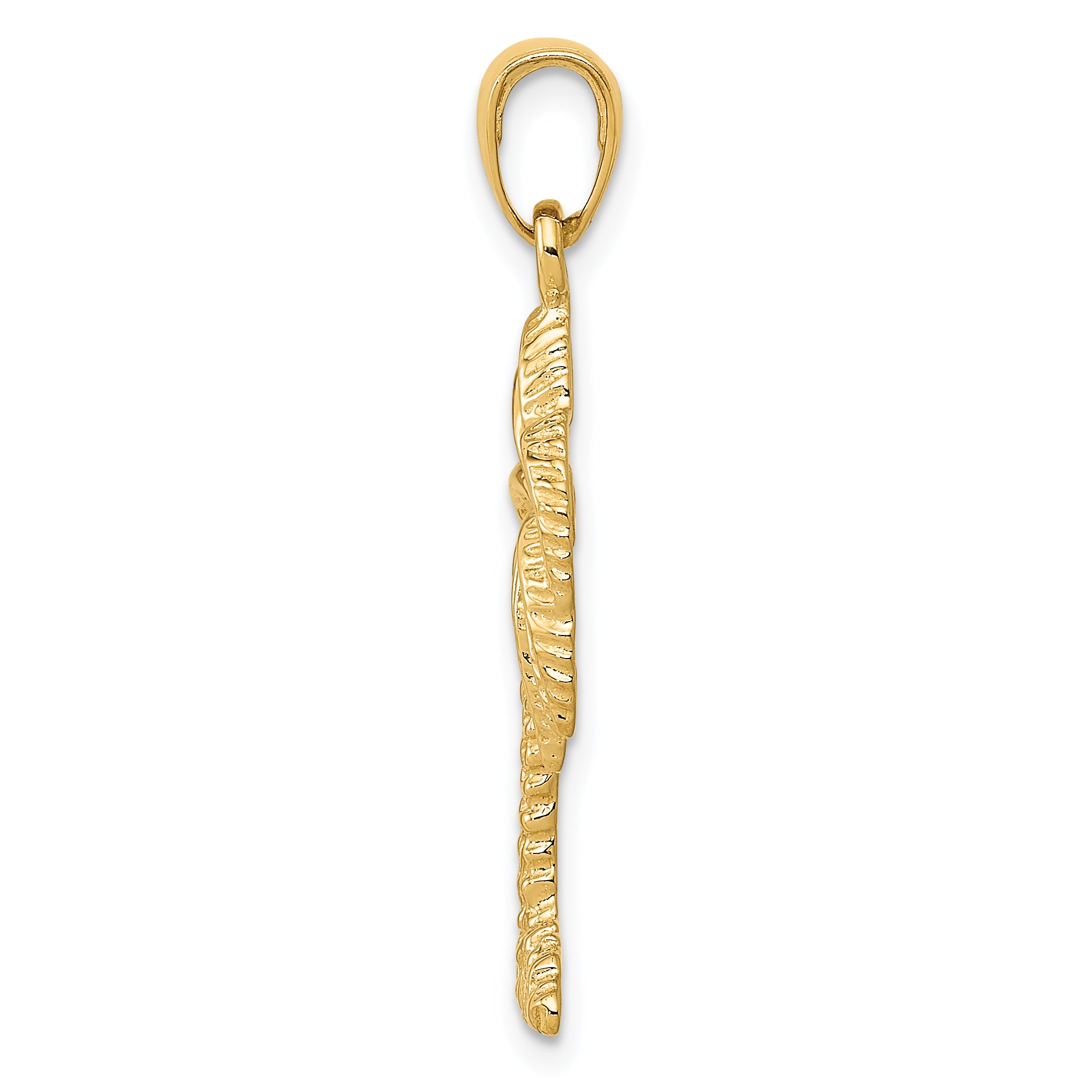 14K Gold Palm Tree Pendant for Men Solid, Casted Design Secondary image