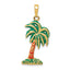 14k Enameled Palm Tree Pendant