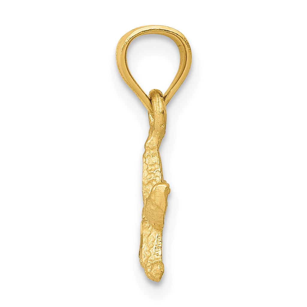 14K Gold Starfish Pendant with Polished Textured Finish by Sophia Jewelers