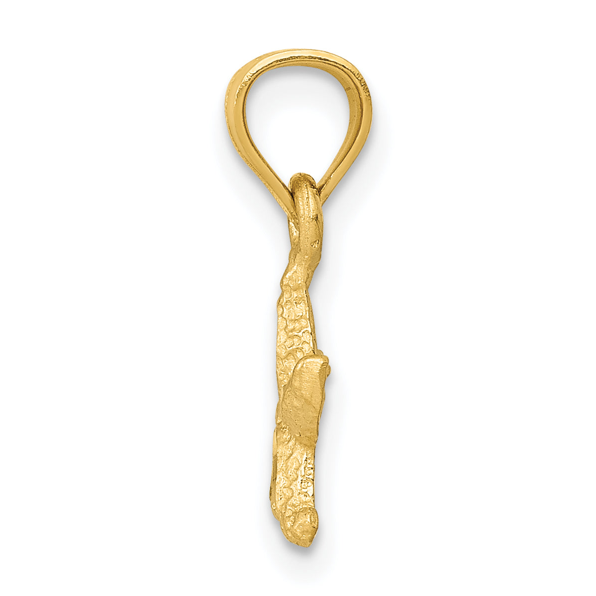 14K Gold Starfish Pendant with Polished Textured Finish by Sophia Jewelers