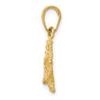14K Gold Polished Starfish Pendant for Men  Solid, Textured, Elegant Design